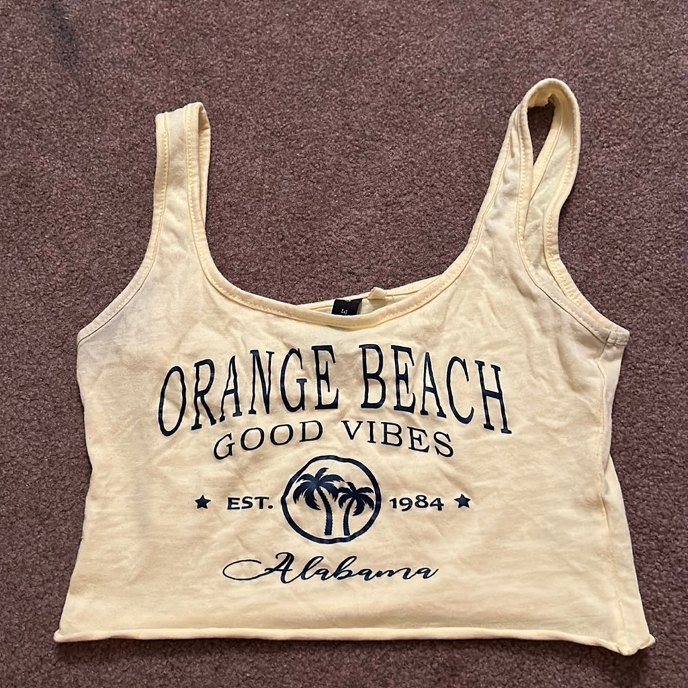 Cropped yellow tank top